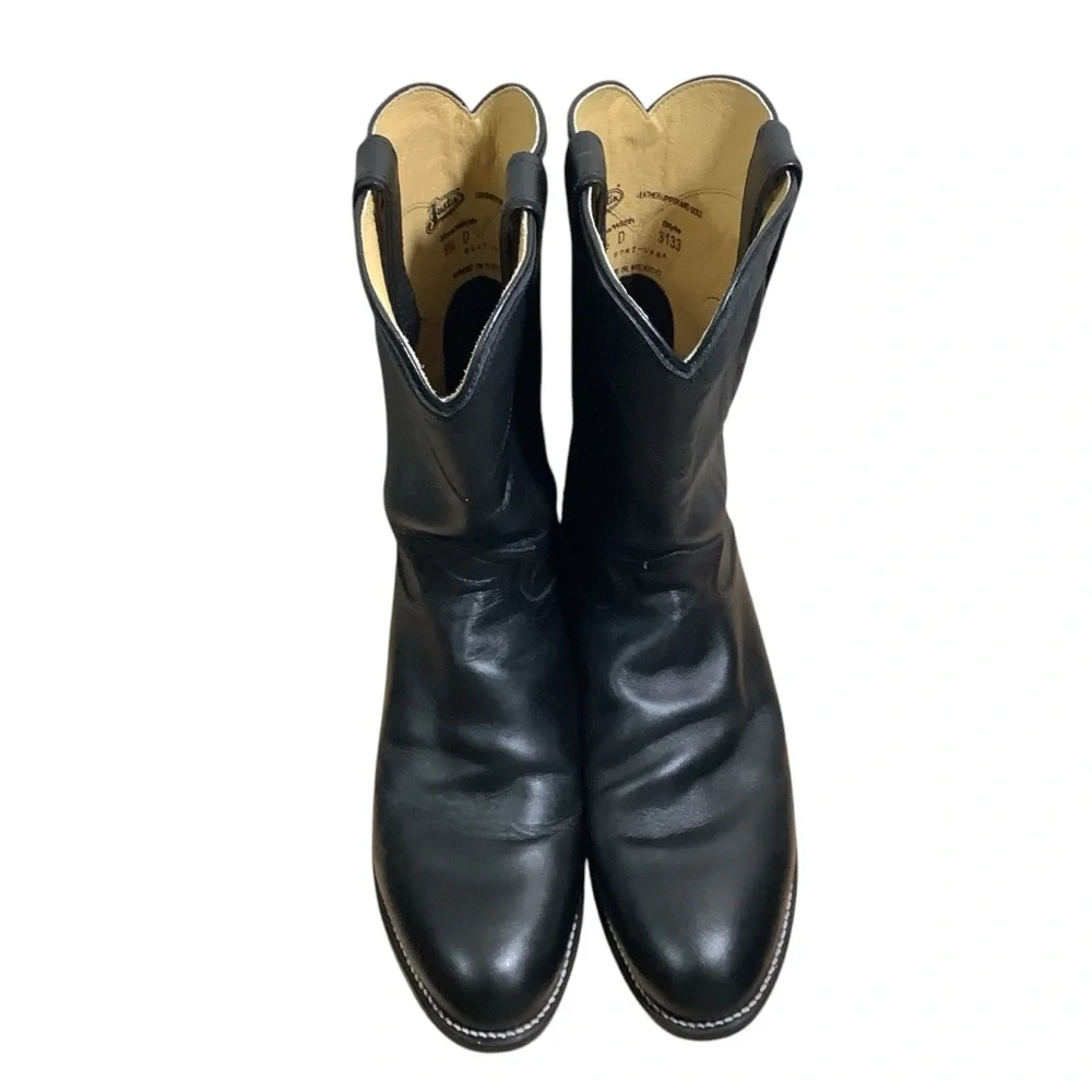 Justin Men’s Ropers Dress Boots Black Kipskin